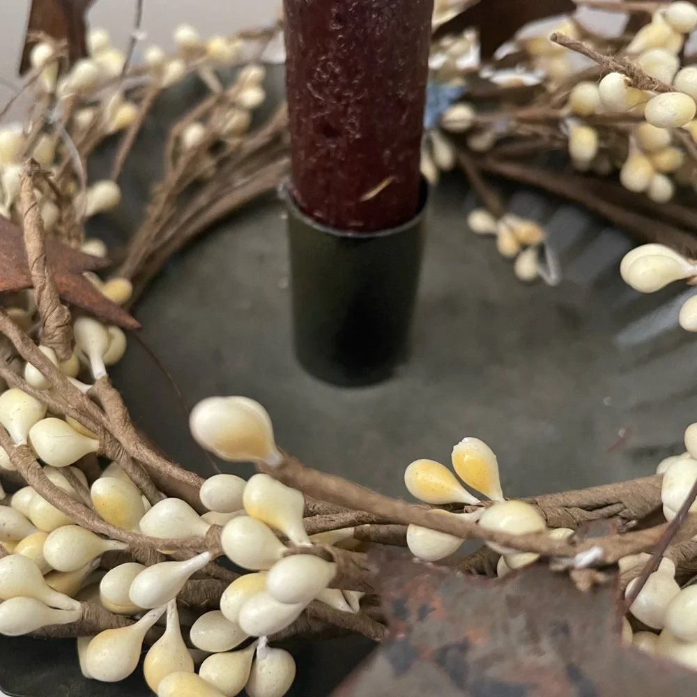 Primitive Farmhouse Candle Centerpiece